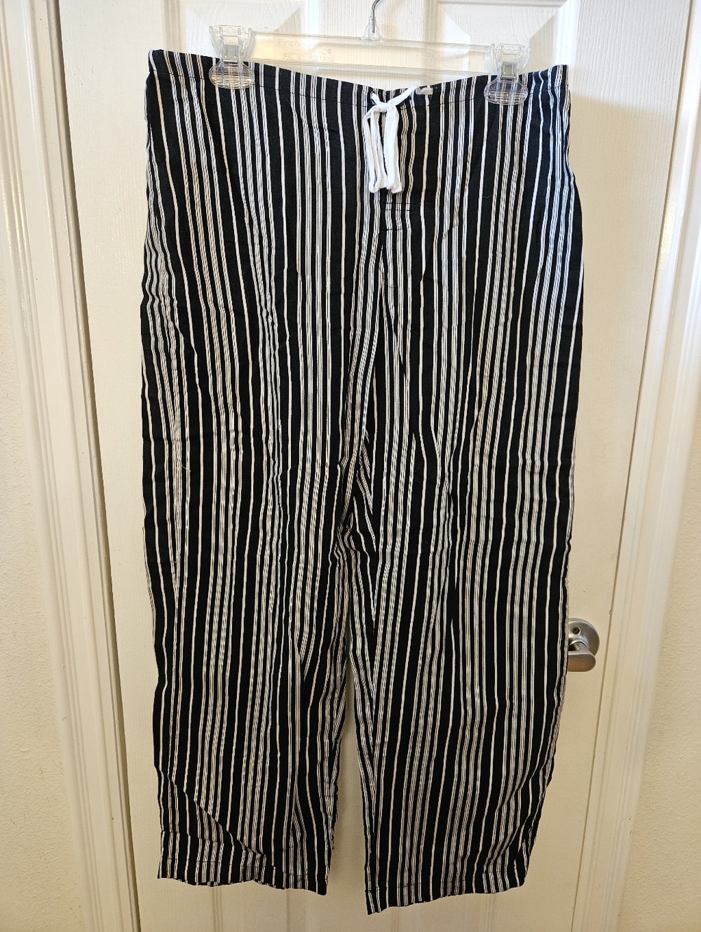 Ralph Lauren - Lauren Essentials Black & White Stripe Pajama Pants - M